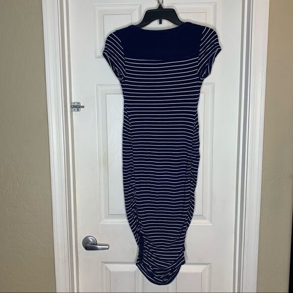Liz Lange Maternity Navy and White Striped Bodycon Dress Size XS - Picture 7 of 8